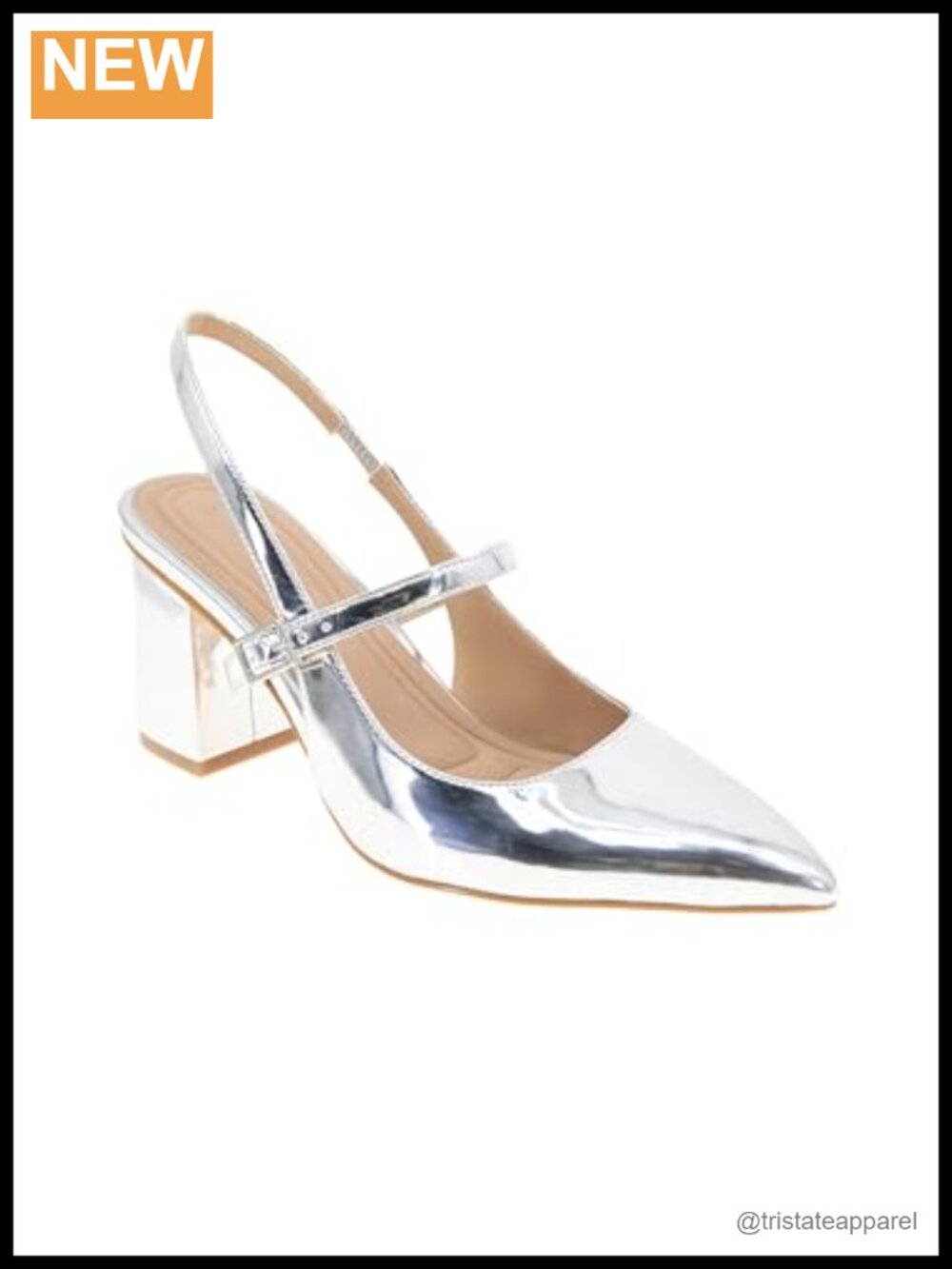 Pointed Toe Block Heel Ankle Strap Formal Pump Breathable
